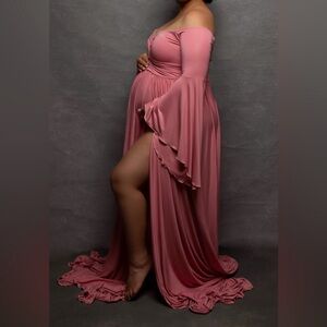 See Trendy Fashion & Accessories Pink Maternity Photography Props Dress Size XL